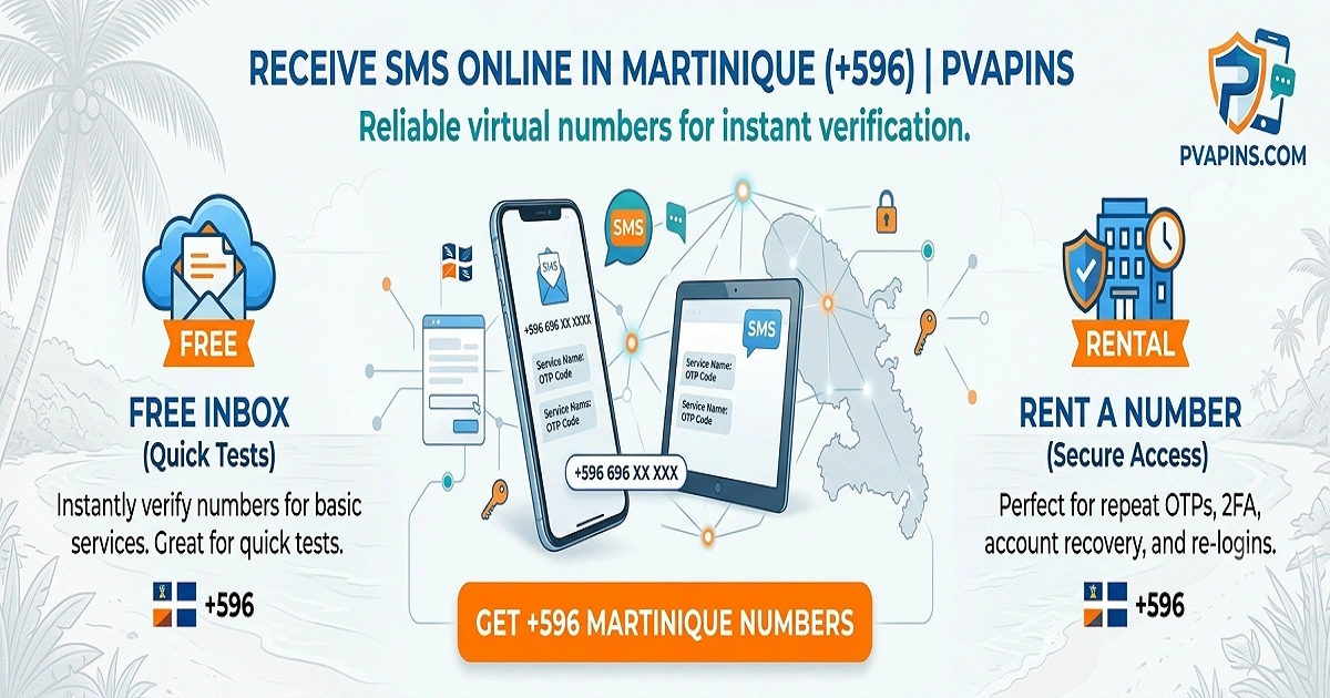 Martinique — receive SMS online